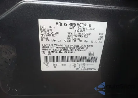 2017 Lincoln Mkx Reserve from USA, damaged, VIN 2LMPJ6LR4HBL15421